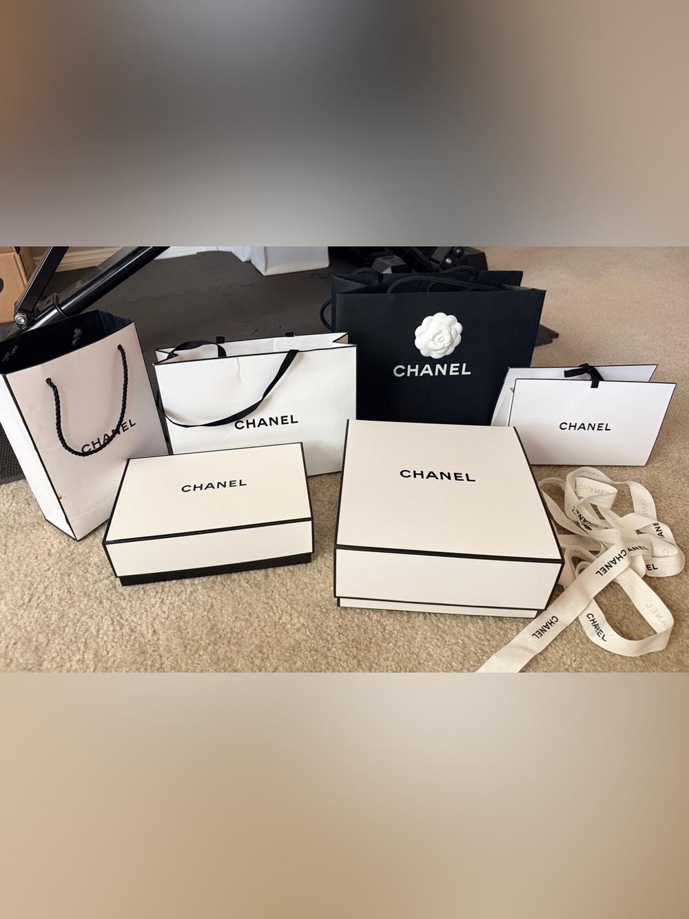 CHANEL Black & White Gift Bags and Boxes Assortment